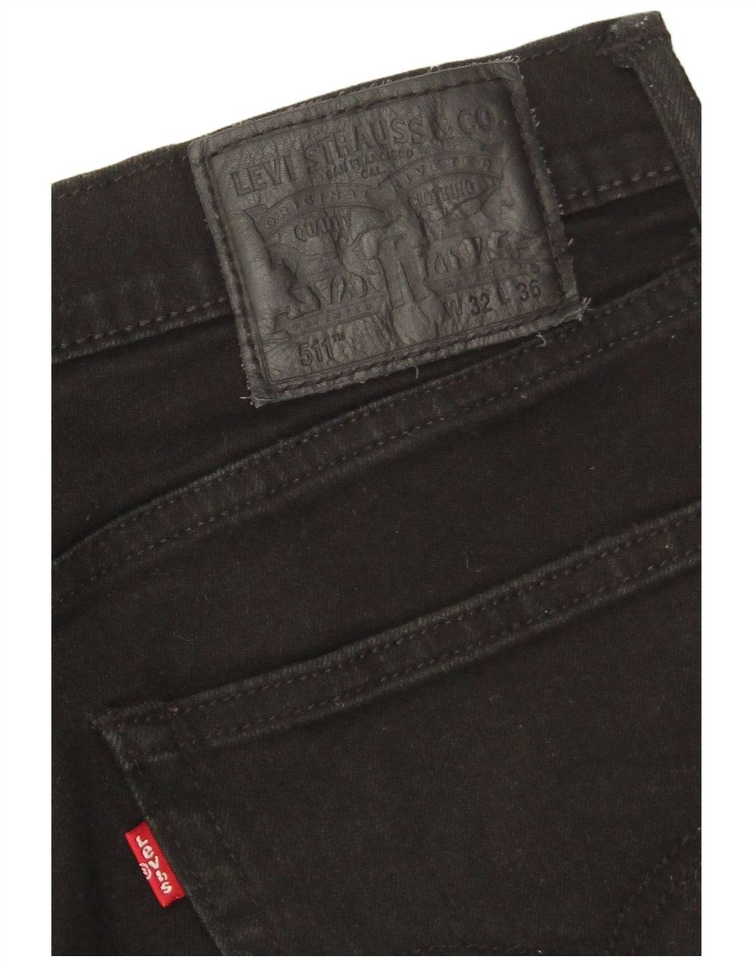 Levi's Mens 511 Slim Jeans W32 L36 Black Cotton