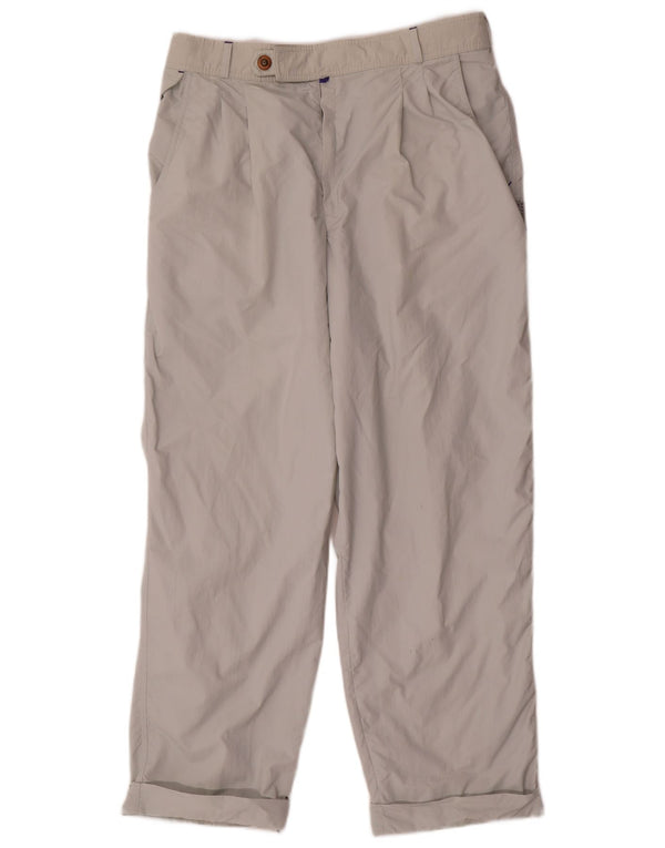 Tactel Mens Pegged Chino Trousers W36 L30 Grey Polyamide