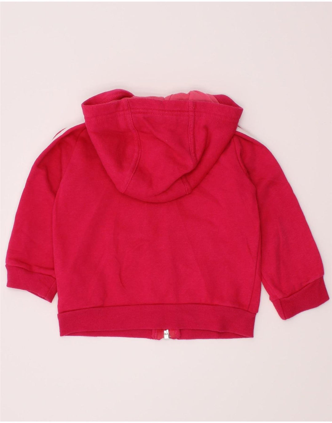 ADIDAS Baby Girls Graphic Zip Hoodie Sweater 3-6 Months Pink Cotton