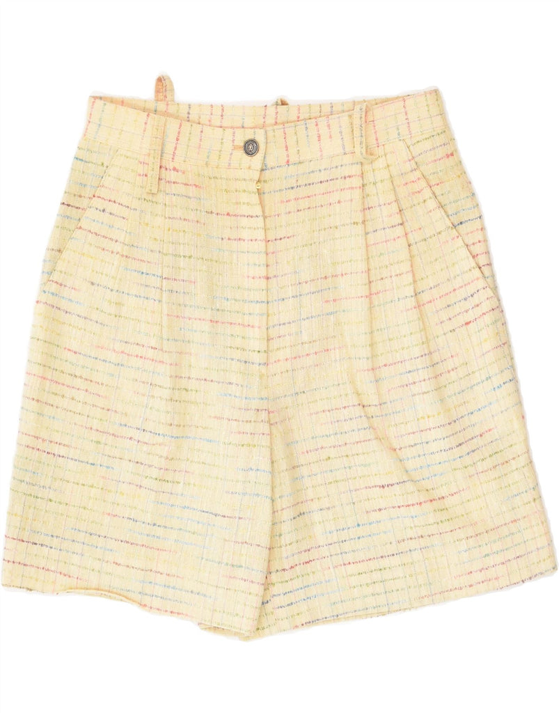 VINTAGE Womens High Waist Casual Shorts IT 42 Medium W26 Yellow Striped | Vintage Vintage | Thrift | Second-Hand Vintage | Used Clothing | Messina Hembry 