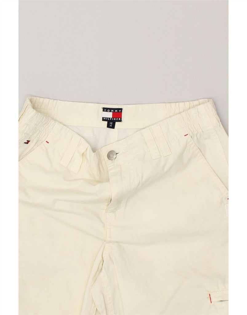 TOMMY HILFIGER Boys Bermuda Shorts 11-12 Years Medium W26 Off White Cotton | Vintage Tommy Hilfiger | Thrift | Second-Hand Tommy Hilfiger | Used Clothing | Messina Hembry 