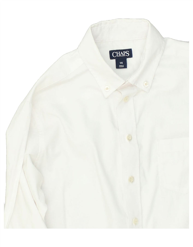 CHAPS Boys Shirt 13-14 Years White Cotton | Vintage Chaps | Thrift | Second-Hand Chaps | Used Clothing | Messina Hembry 