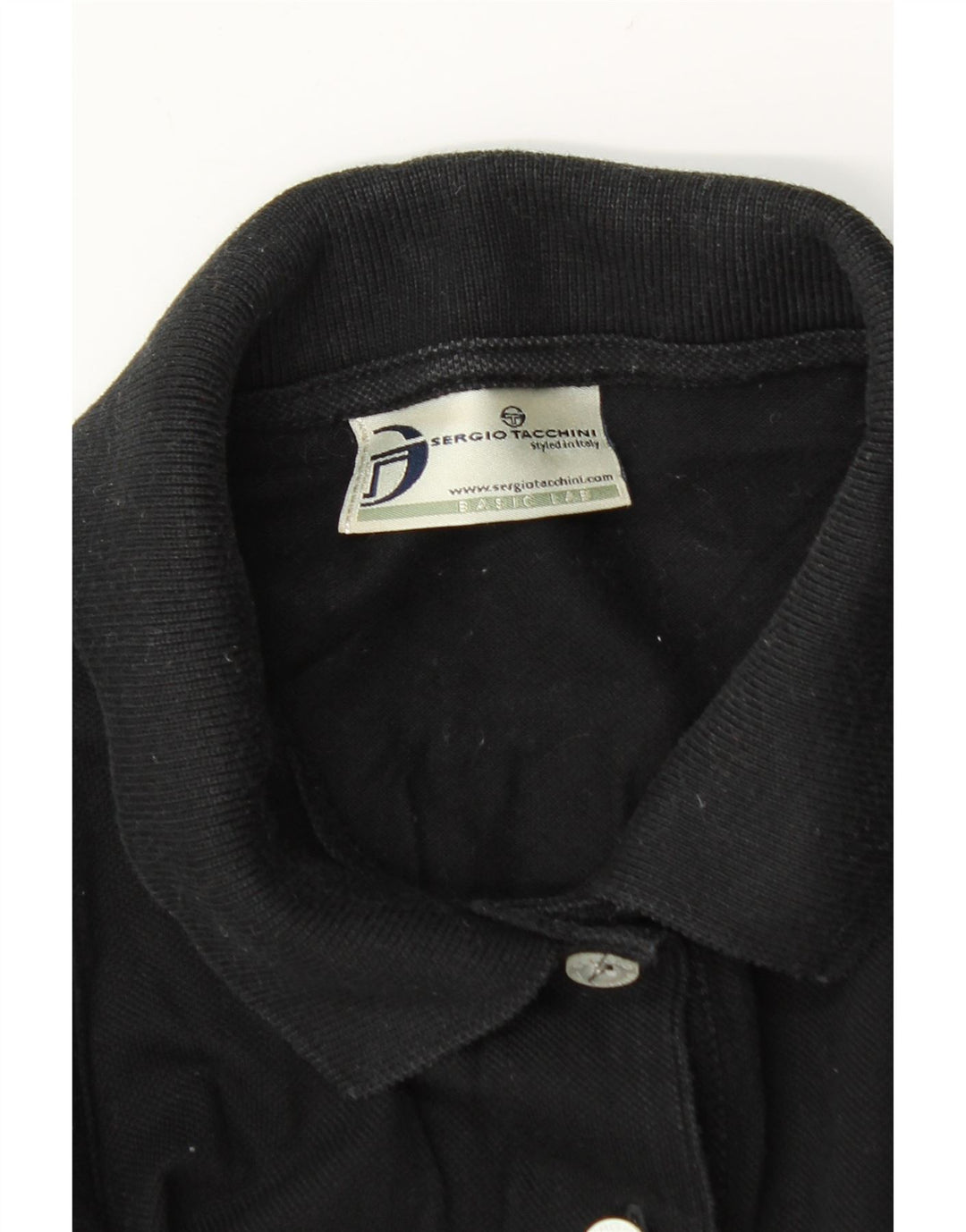 Sergio Tacchini Womens Sleeveless Polo Shirt UK 12 Medium Black