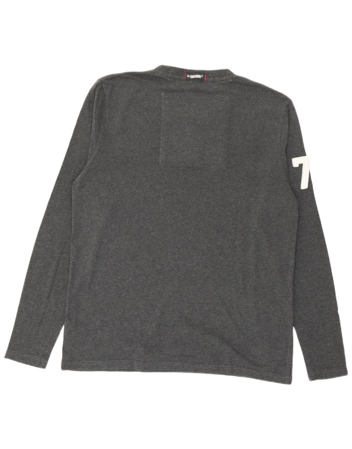 Superdry Mens Graphic Top Long Sleeve 2XL Grey Cotton