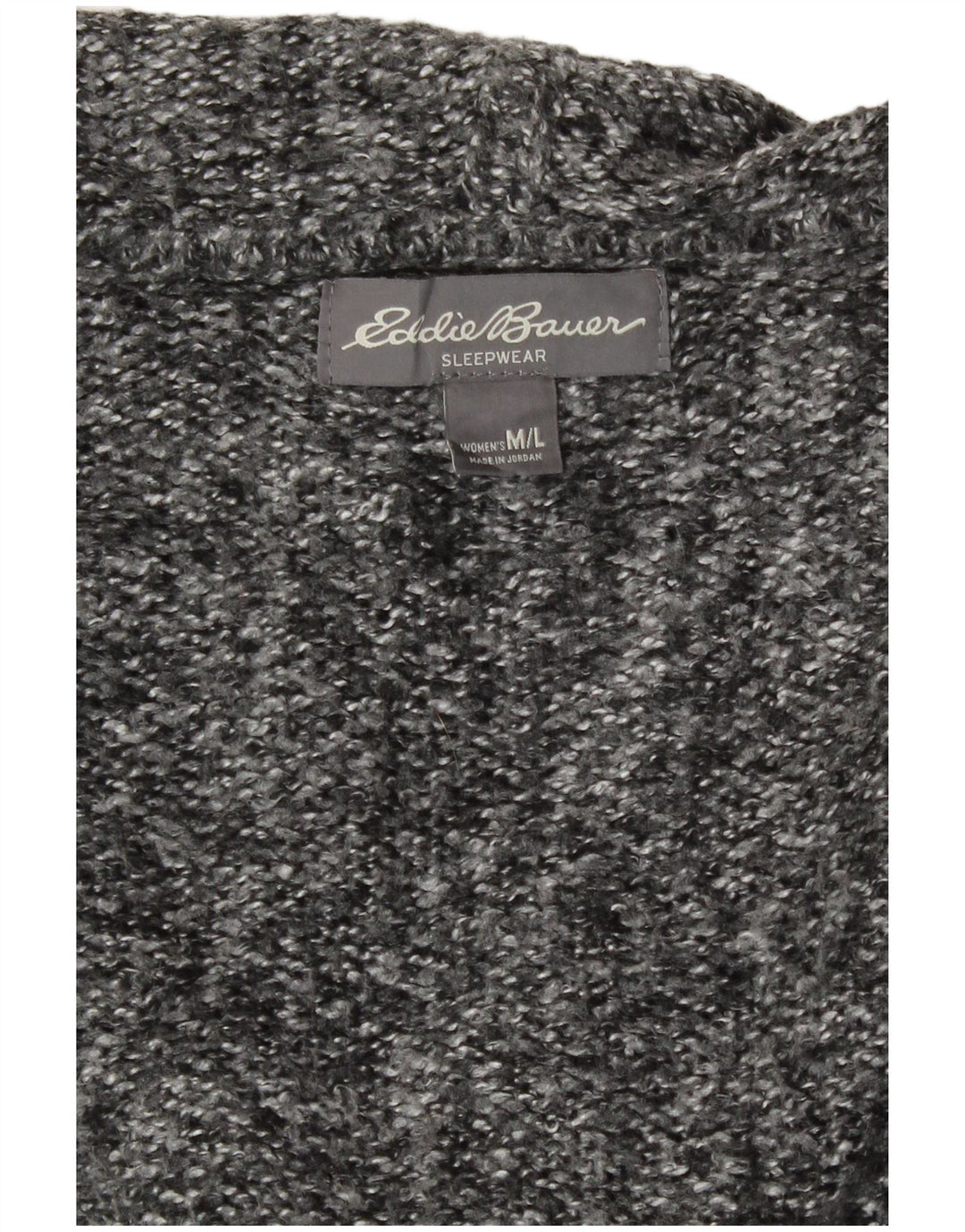 Eddie Bauer Womens Hooded Cardigan Sweater UK 14 Medium Grey Flecked