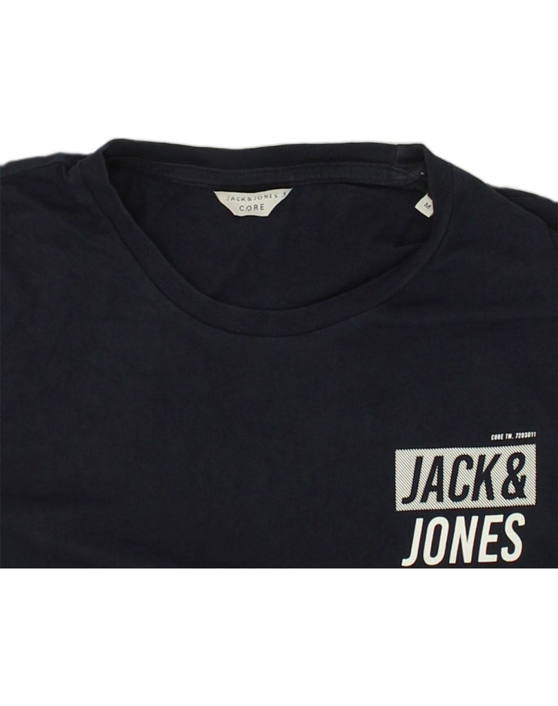 JACK & JONES Mens Core T-Shirt Top Medium Black Cotton | Vintage Jack & Jones | Thrift | Second-Hand Jack & Jones | Used Clothing | Messina Hembry 