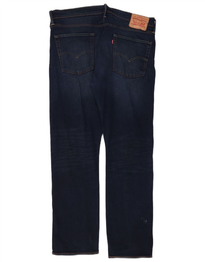 Levi's Mens 513 Slim Straight Jeans W36 L32 Navy Blue Cotton