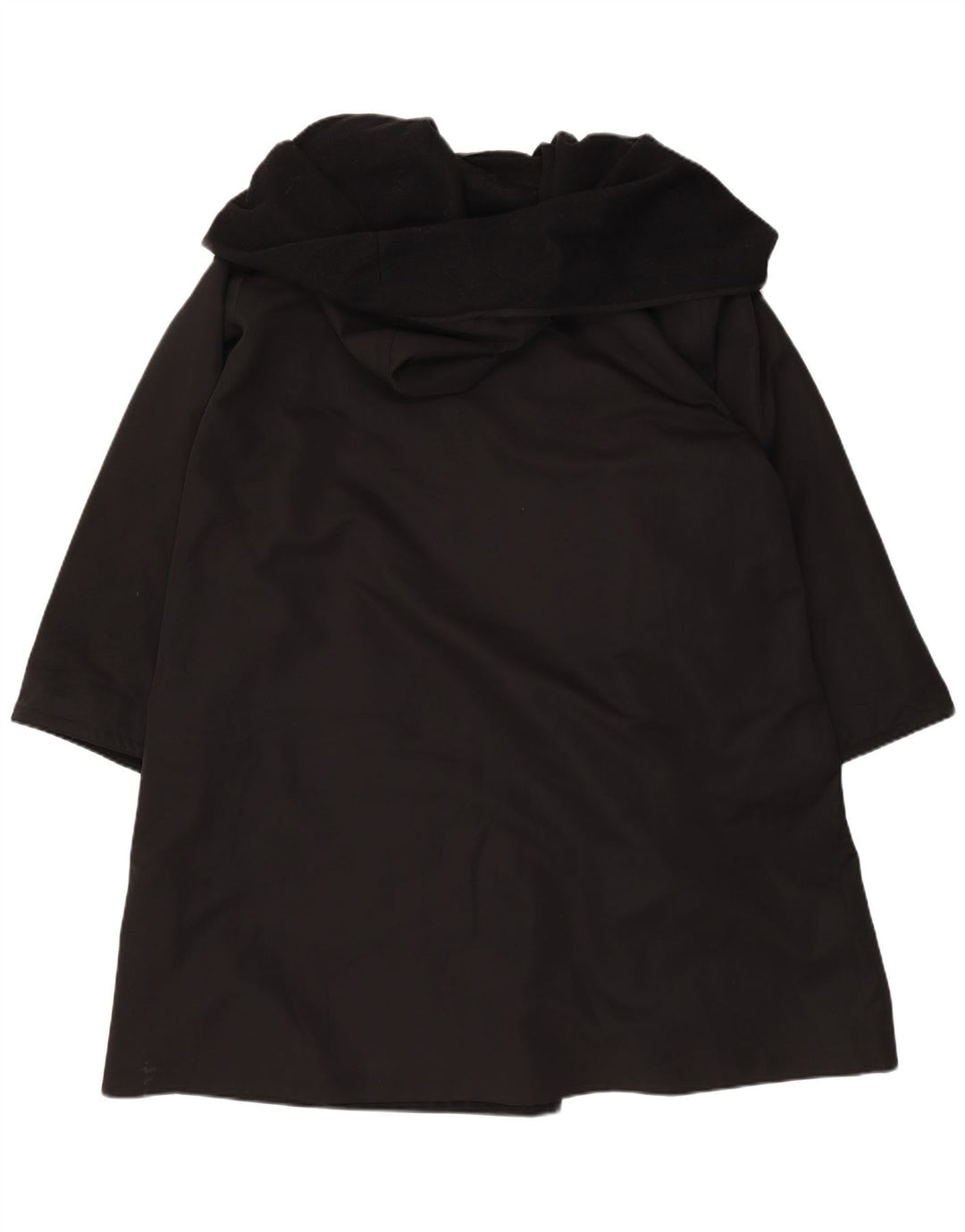 Vintage Womens Hooded Overcoat UK 18 XL Black Polyester