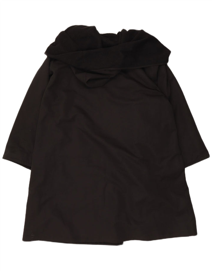Vintage Womens Hooded Overcoat UK 18 XL Black Polyester