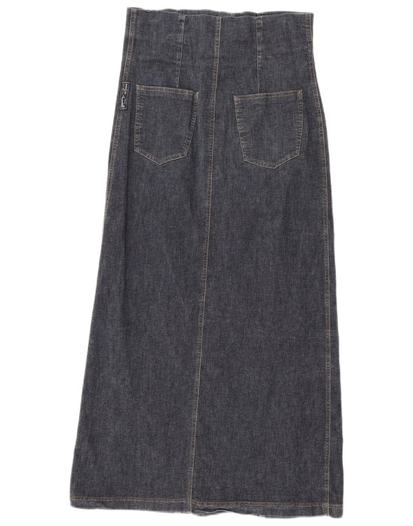 Christoff Womens Maxi High Waist Denim Skirt W36 XL Navy Blue Flecked