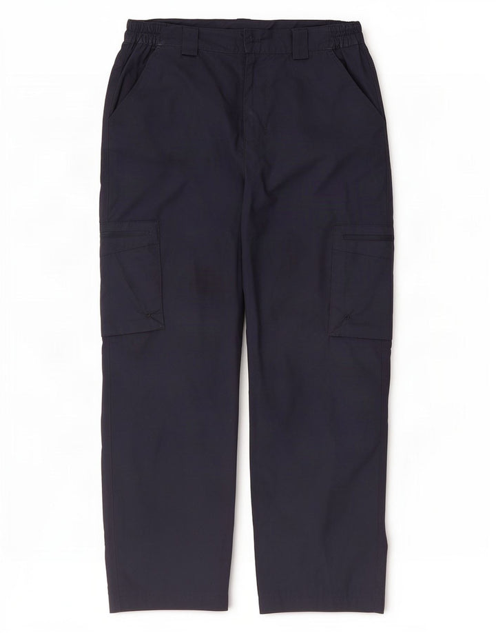 Mountain Warehouse Mens Straight Cargo Trousers W32 L27 Navy Blue Polyester