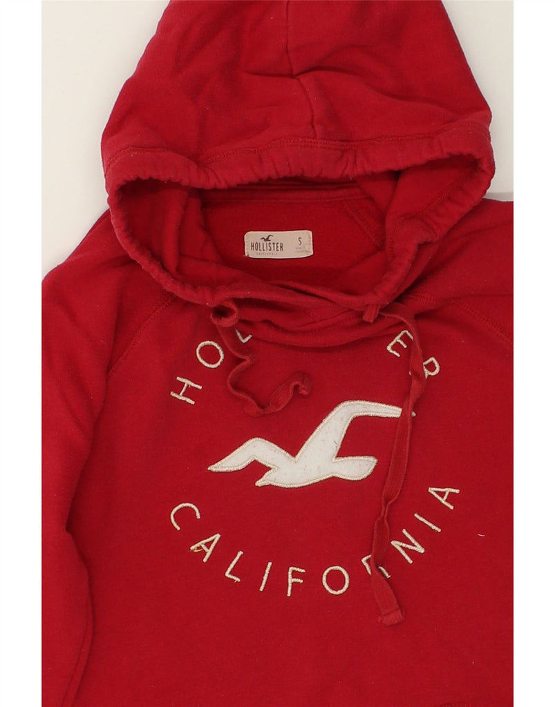 HOLLISTER Womens Graphic Hoodie Jumper UK 10 Small Red Cotton | Vintage Hollister | Thrift | Second-Hand Hollister | Used Clothing | Messina Hembry 