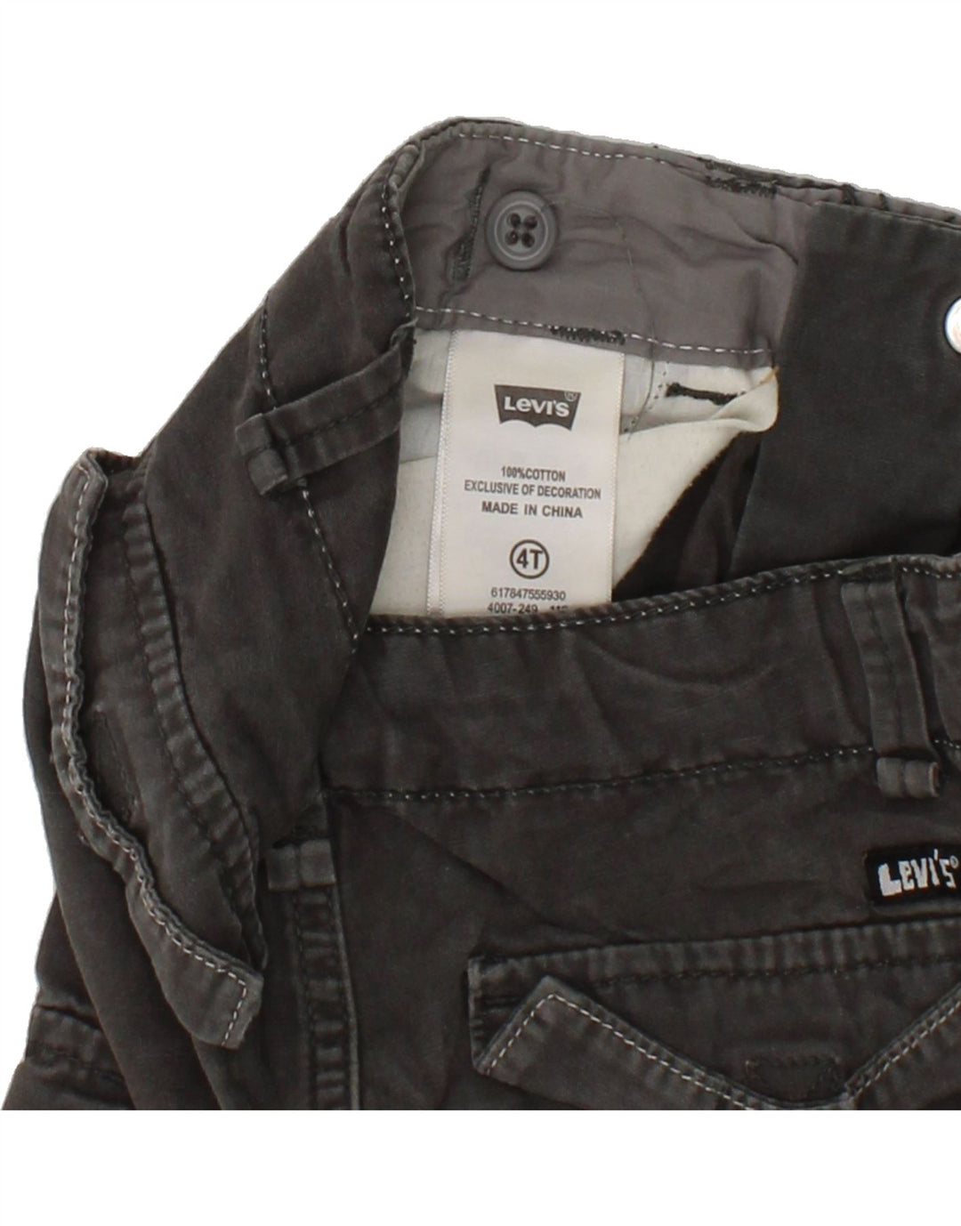 LEVI'S Boys Cargo Shorts 3-4 Years W22  Grey Cotton Vintage Levi's and Second-Hand Levi's from Messina Hembry 