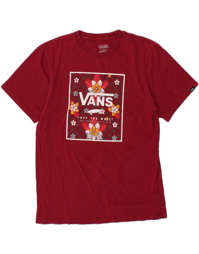 VANS Girls Classic Fit Graphic T-Shirt Top 13-14 Years XL Red Floral Vintage Vans and Second-Hand Vans from Messina Hembry 