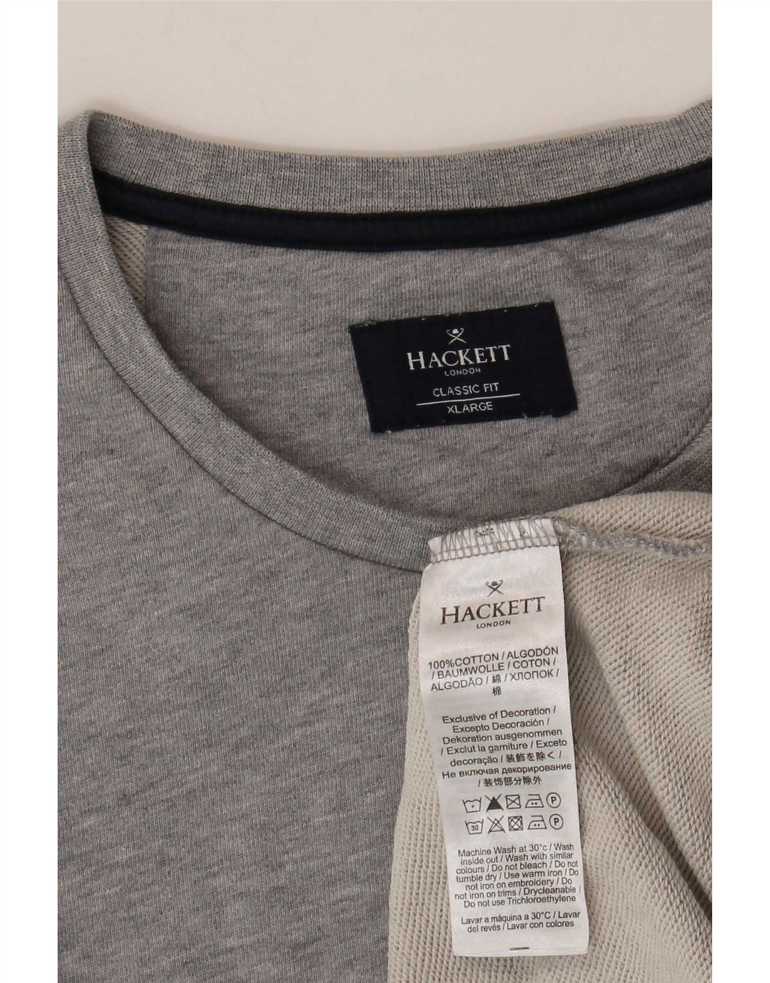 Hackett Mens Classic Fit Sweatshirt Jumper XL Grey Cotton