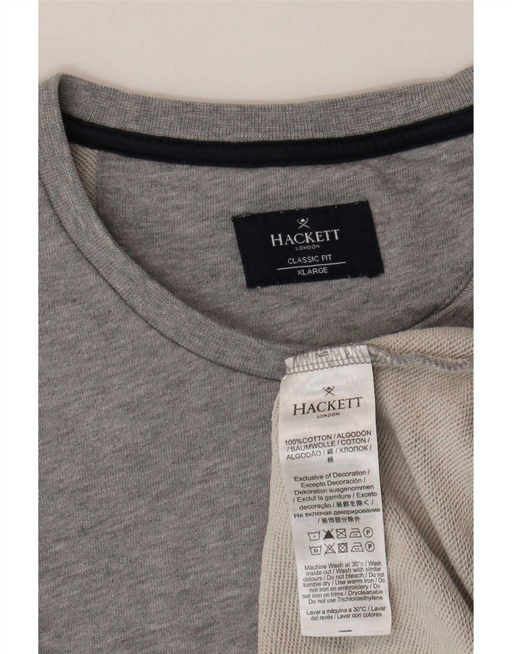 Hackett Mens Classic Fit Sweatshirt Jumper XL Grey Cotton