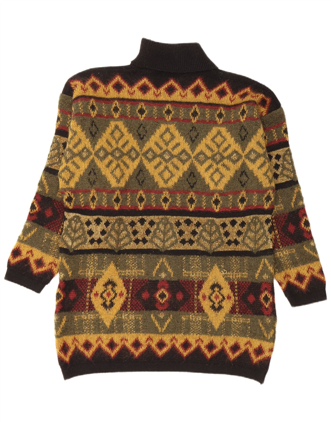 MARKS & SPENCER Womens Roll Neck Jumper Sweater Size 14 Large Khaki