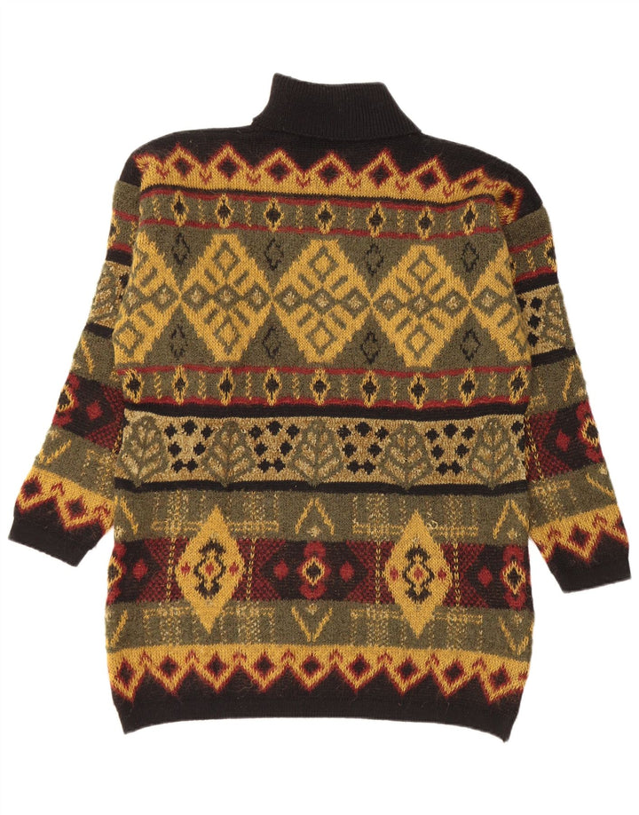 MARKS & SPENCER Womens Roll Neck Jumper Sweater Size 14 Large Khaki