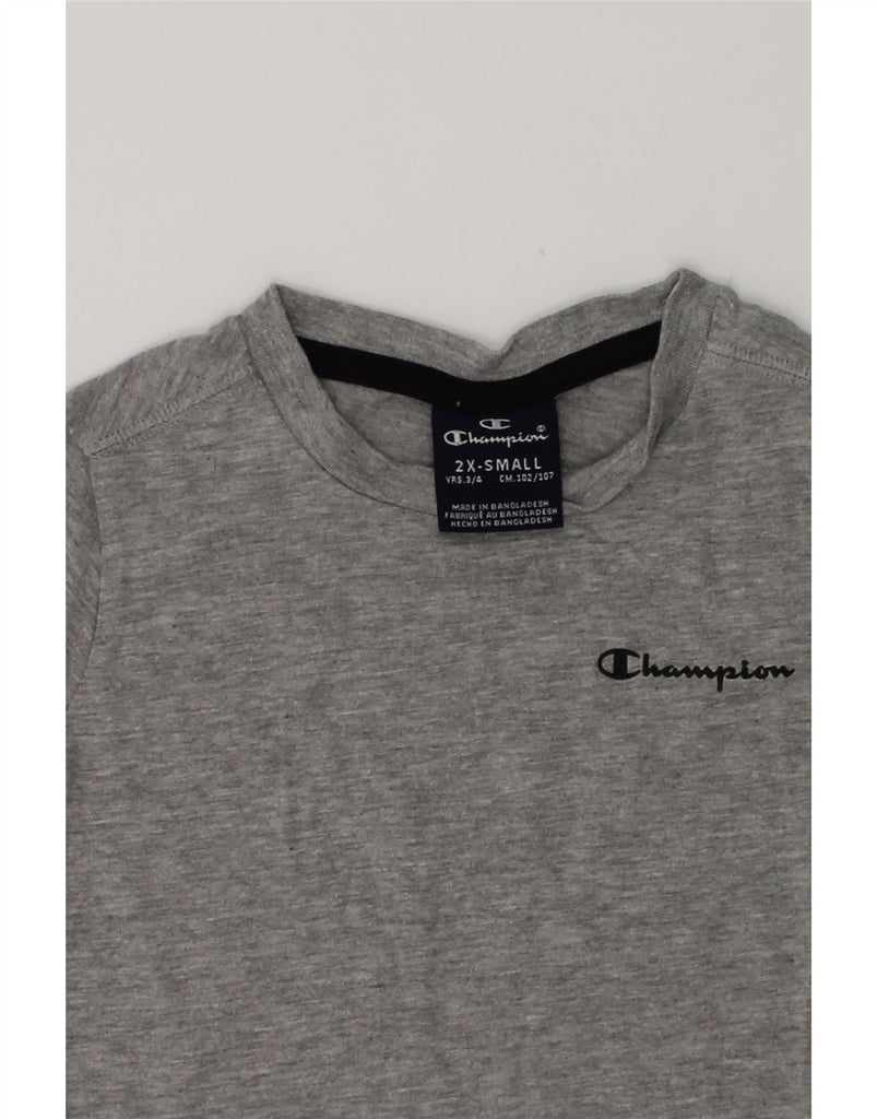 CHAMPION Boys T-Shirt Top 3-4 Years 2XS  Grey Cotton | Vintage Champion | Thrift | Second-Hand Champion | Used Clothing | Messina Hembry 