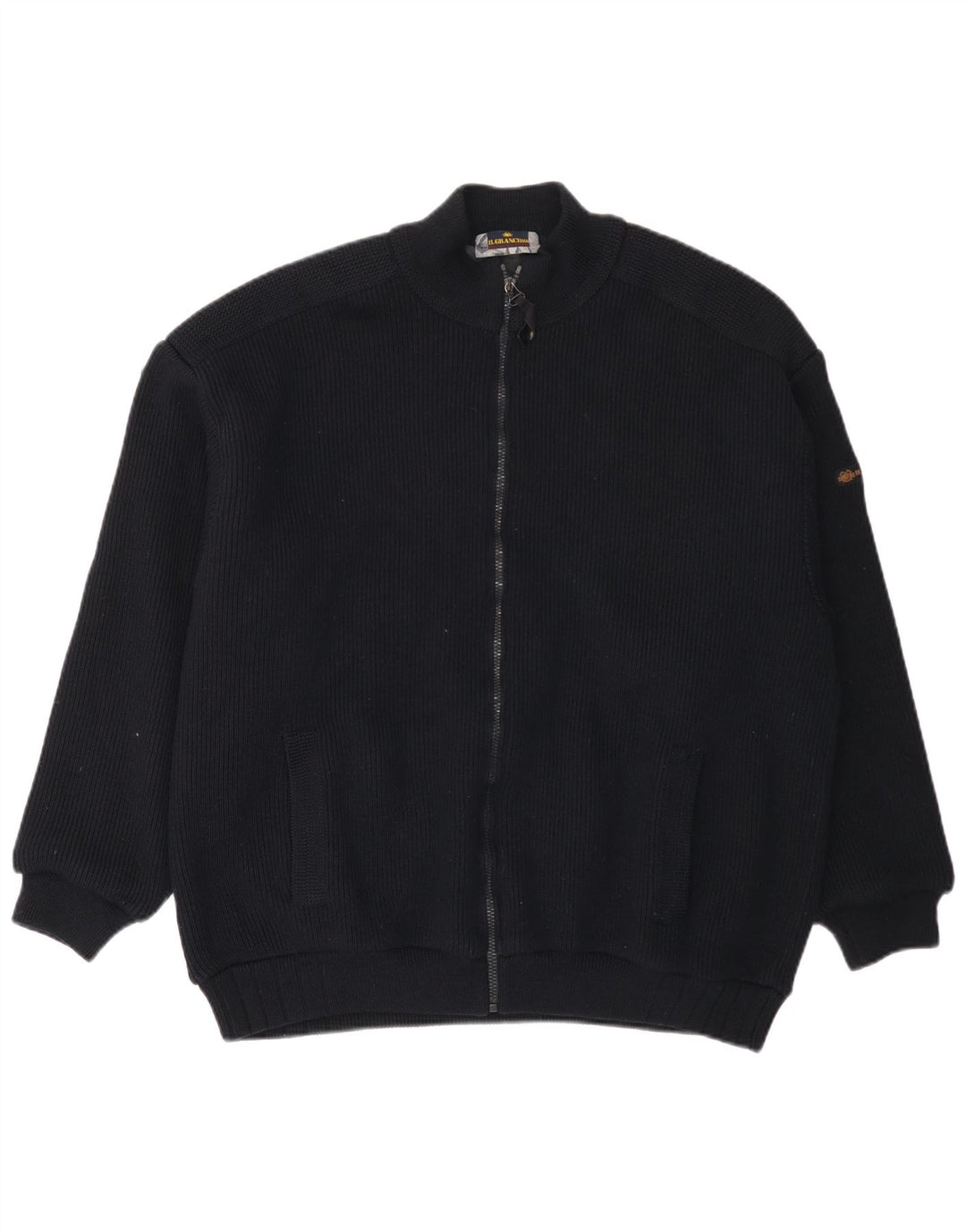 Il Granchio Mens Cardigan Sweater Large Navy Blue Wool