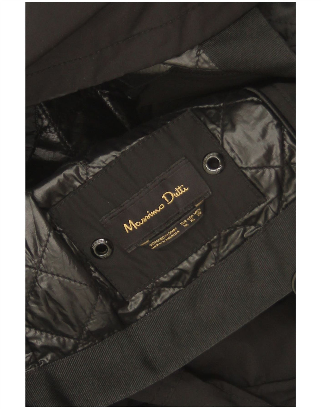 Massimo Dutti Womens Hooded Military Jacket UK 18 XL Black