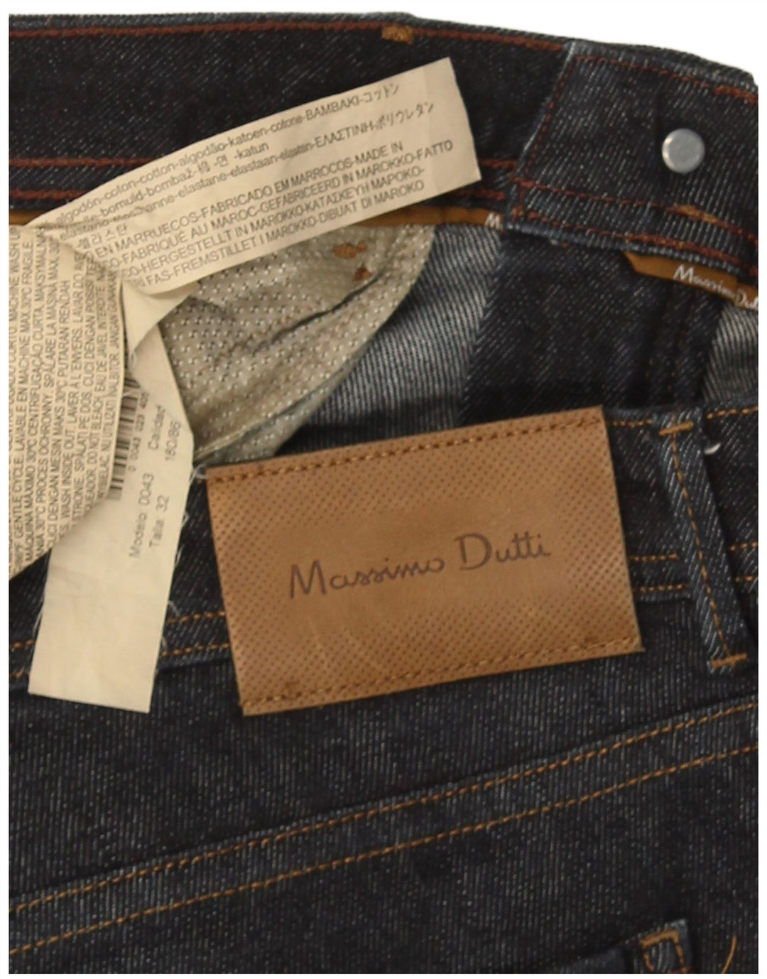 Massimo Dutti Mens Slim Jeans EU 42 Large W32 L32 Navy Blue Cotton