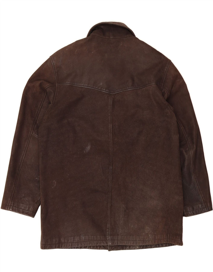 KARTEL Mens Leather Jacket UK 40 Large Brown Leather Vintage Kartel and Second-Hand Kartel from Messina Hembry 