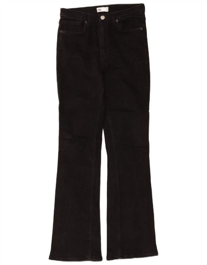 Zara Womens Flared Jeans EU 38 Small W28 L31 Black Cotton
