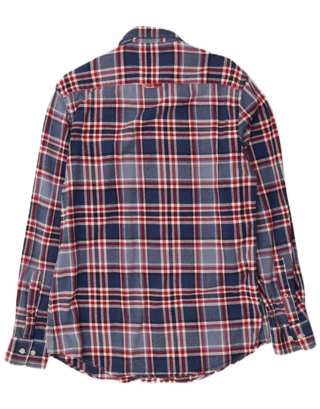 Crew Clothing Mens Tailored Fit Flannel Shirt Medium Blue Check Cotton
