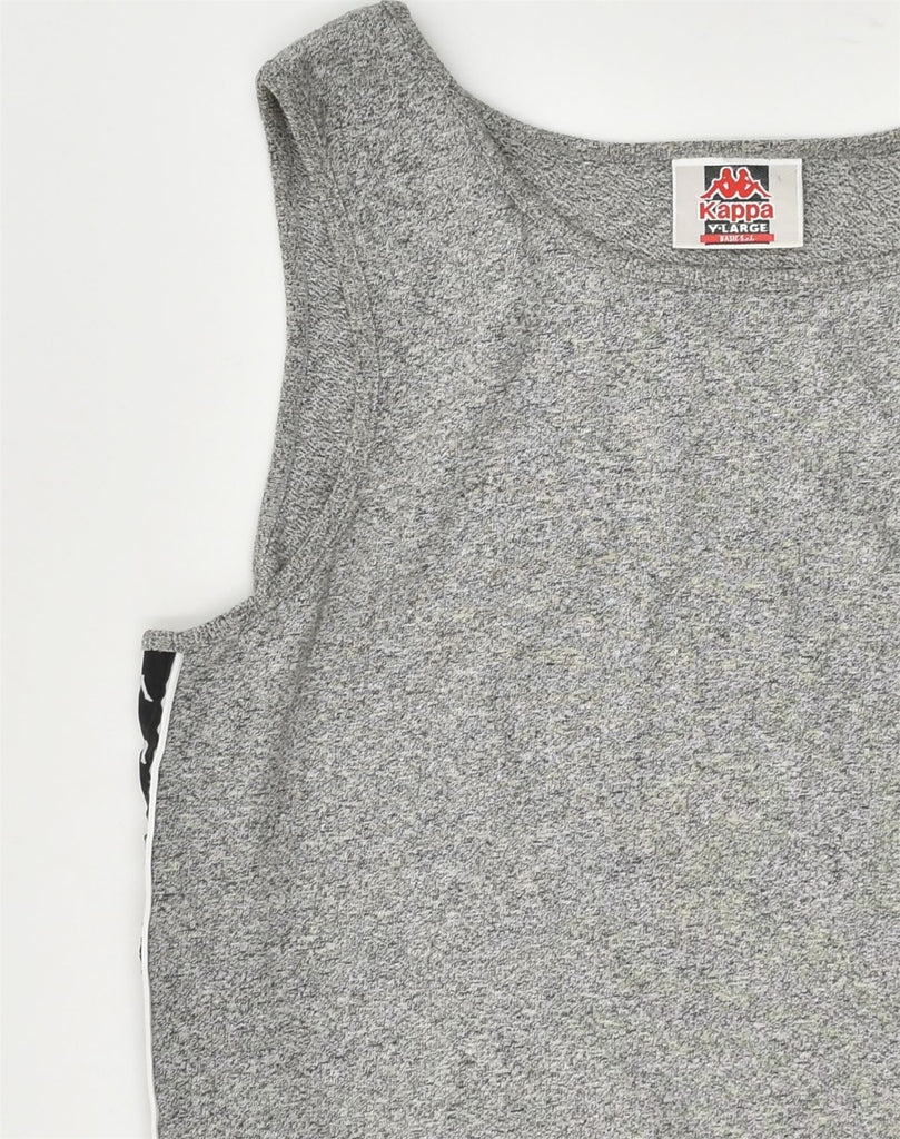 KAPPA Boys Loose Fit Graphic Vest Top 15-16 Years Large Grey Flecked | Vintage Kappa | Thrift | Second-Hand Kappa | Used Clothing | Messina Hembry 