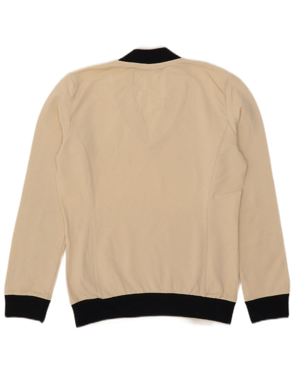 Bikkembergs Womens V-Neck Jumper Sweater UK 12 Medium Off White Colourblock