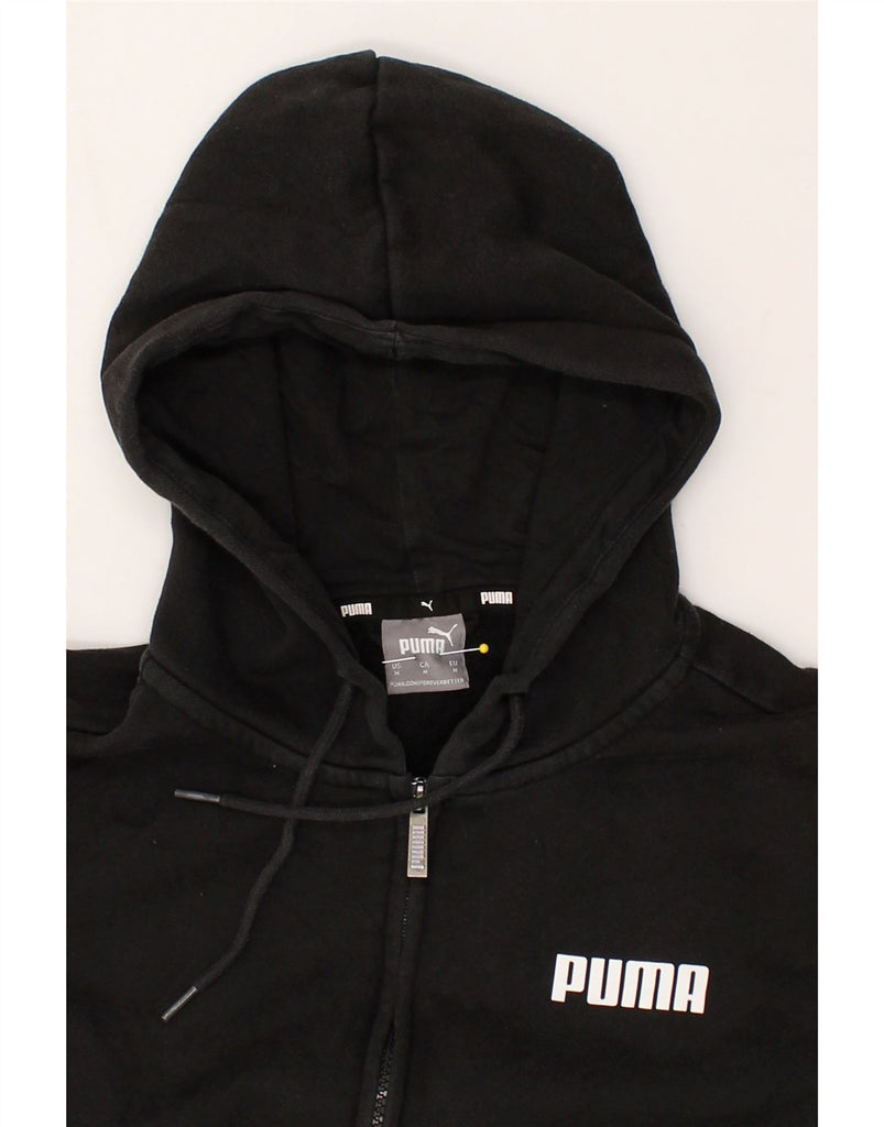 PUMA Mens Zip Hoodie Sweater Medium Black Cotton | Vintage Puma | Thrift | Second-Hand Puma | Used Clothing | Messina Hembry 