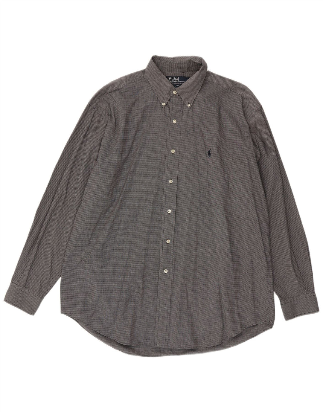 Polo Ralph Lauren Mens Blaire Shirt Large Grey Gingham Cotton