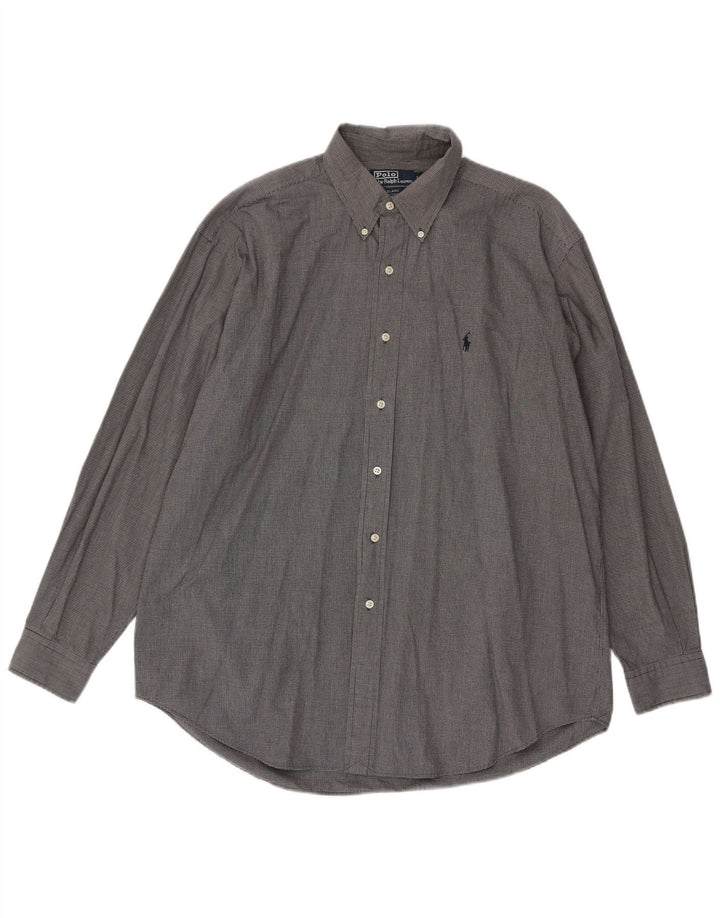 Polo Ralph Lauren Mens Blaire Shirt Large Grey Gingham Cotton