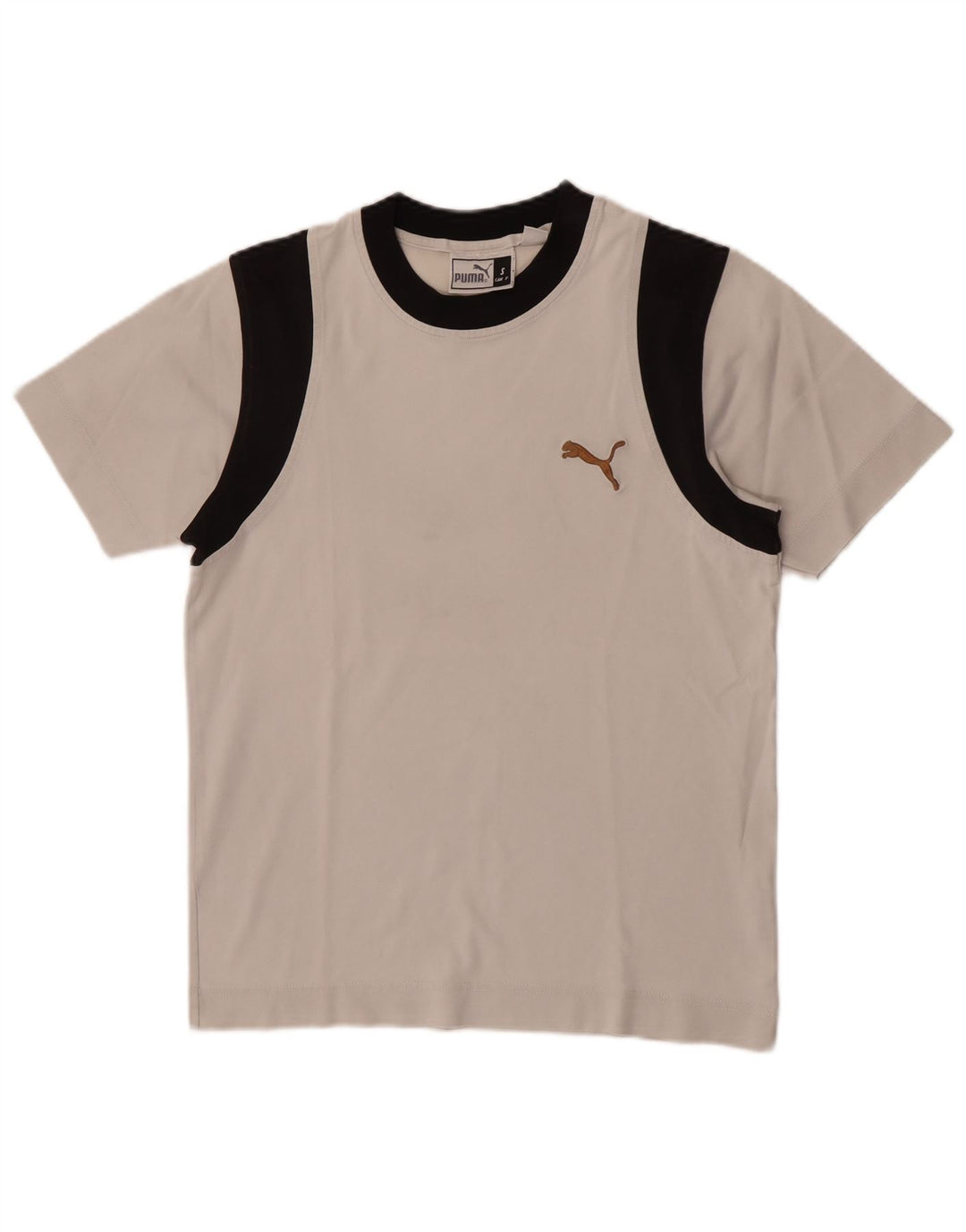 Puma Mens T-Shirt Top Small White Colourblock