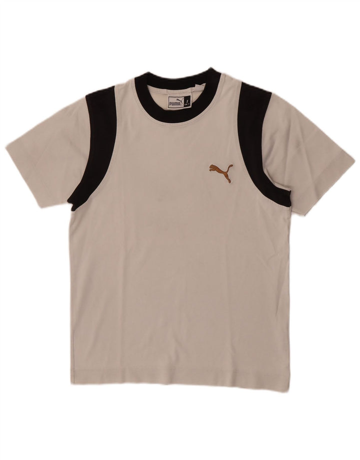 Puma Mens T-Shirt Top Small White Colourblock