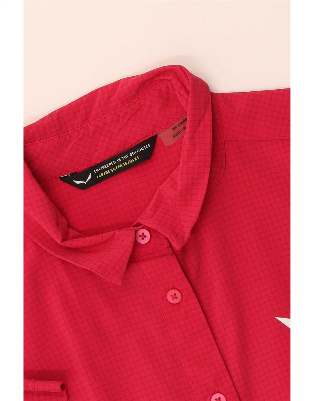 Dolomite Womens Short Sleeve Shirt IT 40 Small Pink Check