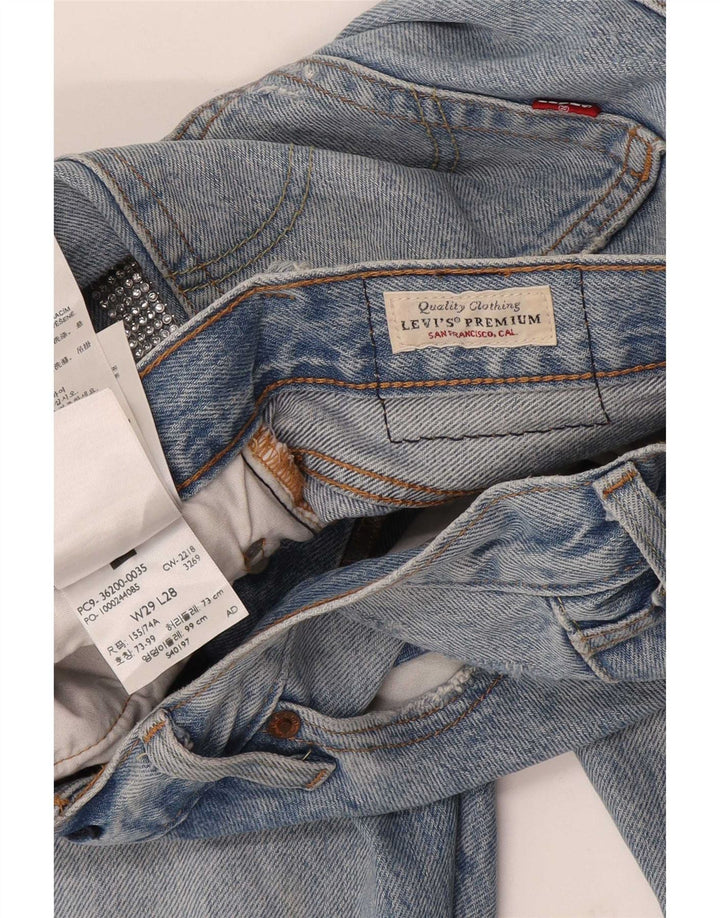 Levi's Womens 501 Distressed Straight Jeans W29 L28 Blue Cotton