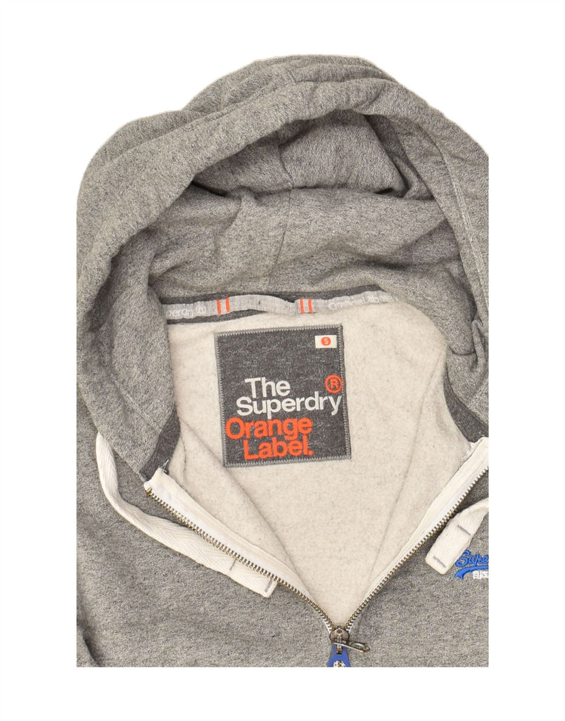 SUPERDRY Mens Graphic Zip Hoodie Sweater Small Grey Flecked Cotton | Vintage Superdry | Thrift | Second-Hand Superdry | Used Clothing | Messina Hembry 