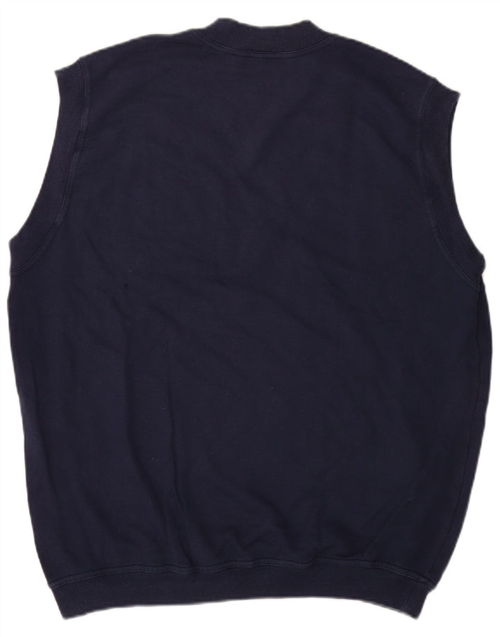 Ellesse Mens Sleeveless Sweatshirt Jumper 2XL Navy Blue Cotton