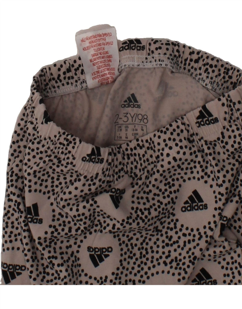 ADIDAS Girls Graphic Leggings 2-3 Years  Grey Spotted Cotton Vintage Adidas and Second-Hand Adidas from Messina Hembry 