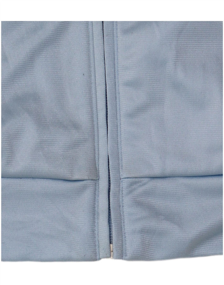 Adidas Boys Tracksuit Top Jacket 13-14 Years Blue Colourblock Polyester