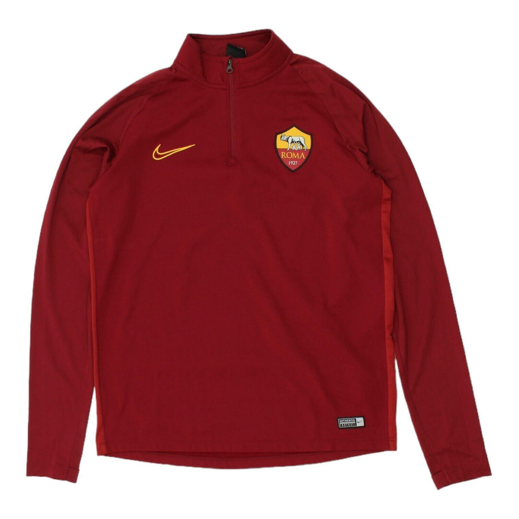 AS Roma Nike Mens Burgundy Half Zip Training Jacket | Football Sportswear | Vintage Messina Hembry | Thrift | Second-Hand Messina Hembry | Used Clothing | Messina Hembry 