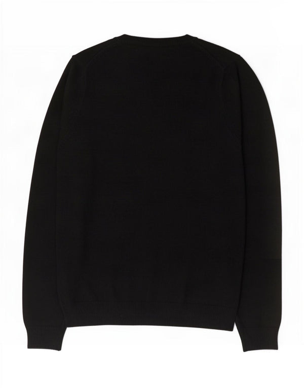 Marks & Spencer Mens V-Neck Jumper Sweater XL Black Lambswool