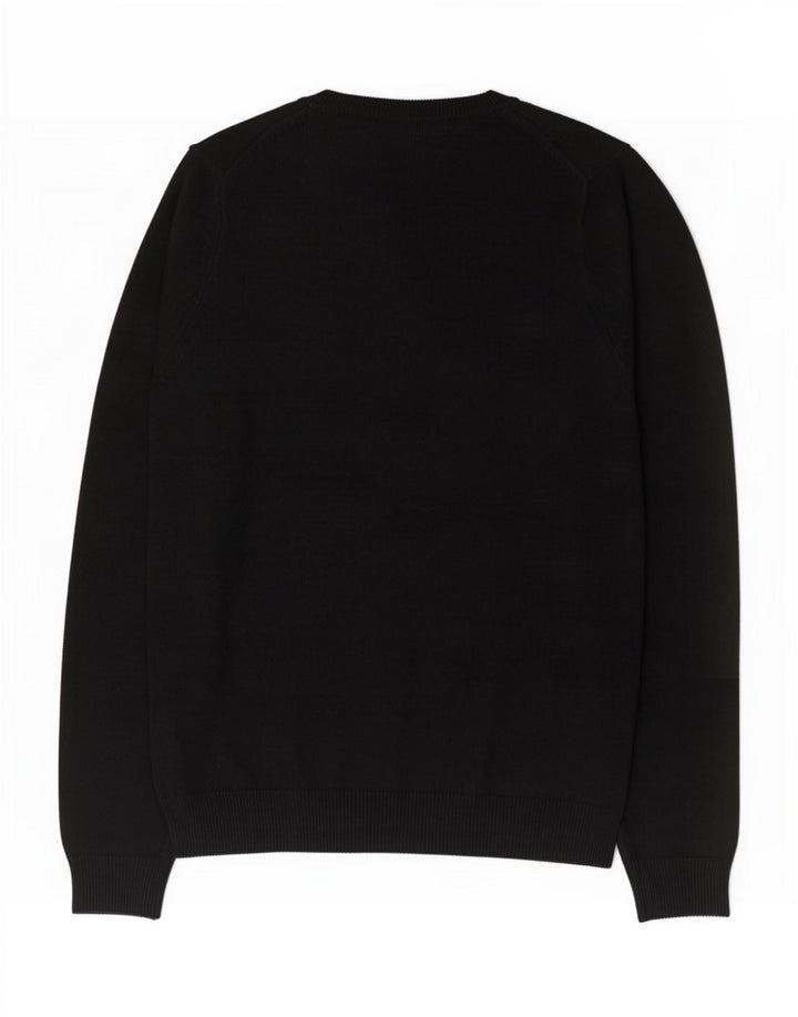 Marks & Spencer Mens V-Neck Jumper Sweater XL Black Lambswool