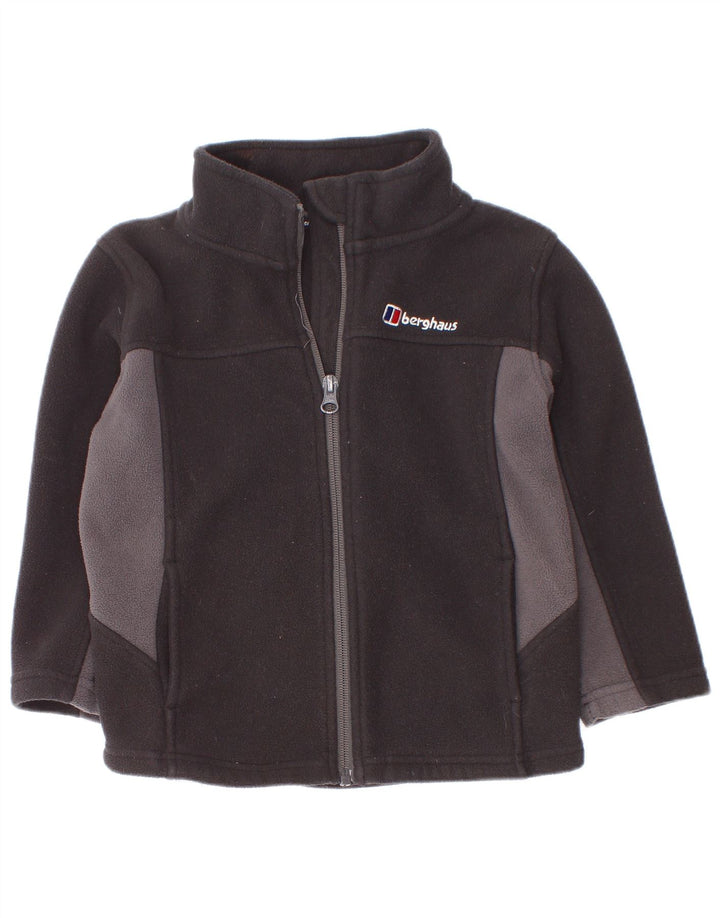 Bergans Boys Fleece Jacket 5-6 Years Black Colourblock Polyester