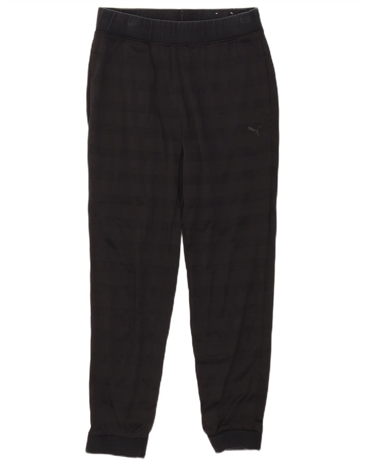 Puma Womens Tracksuit Trousers Joggers UK 10 Small Black Striped Polyester