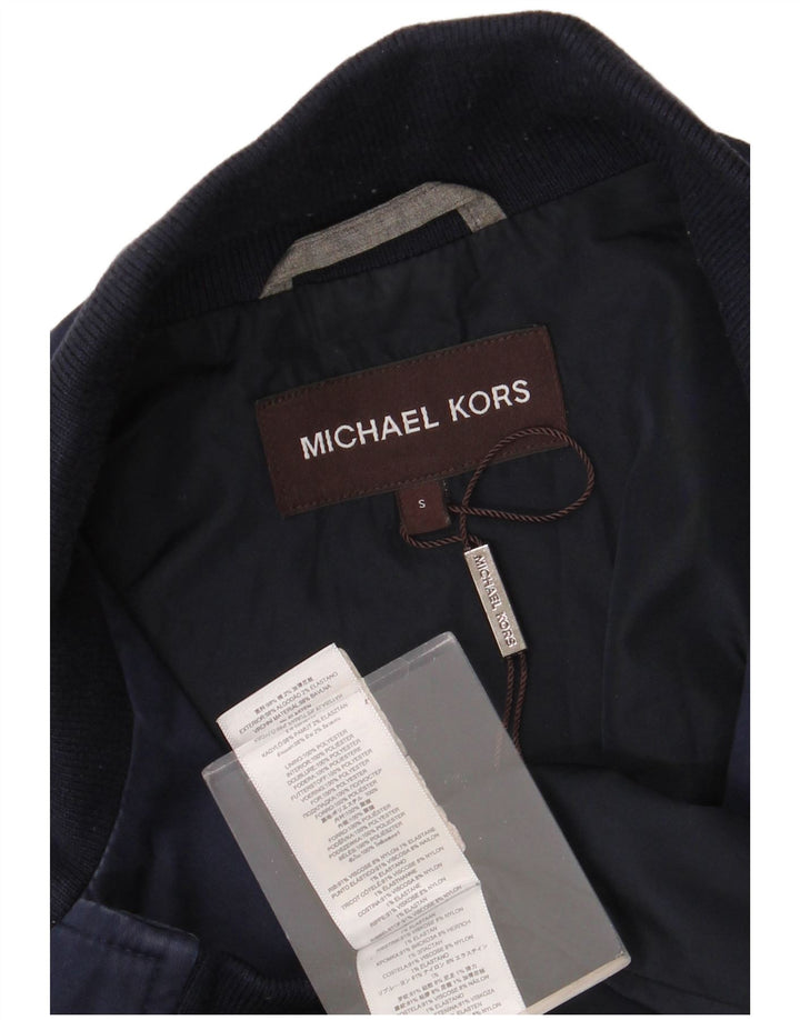 Michael Kors Mens Bomber Jacket UK 36 Small Navy Blue Viscose