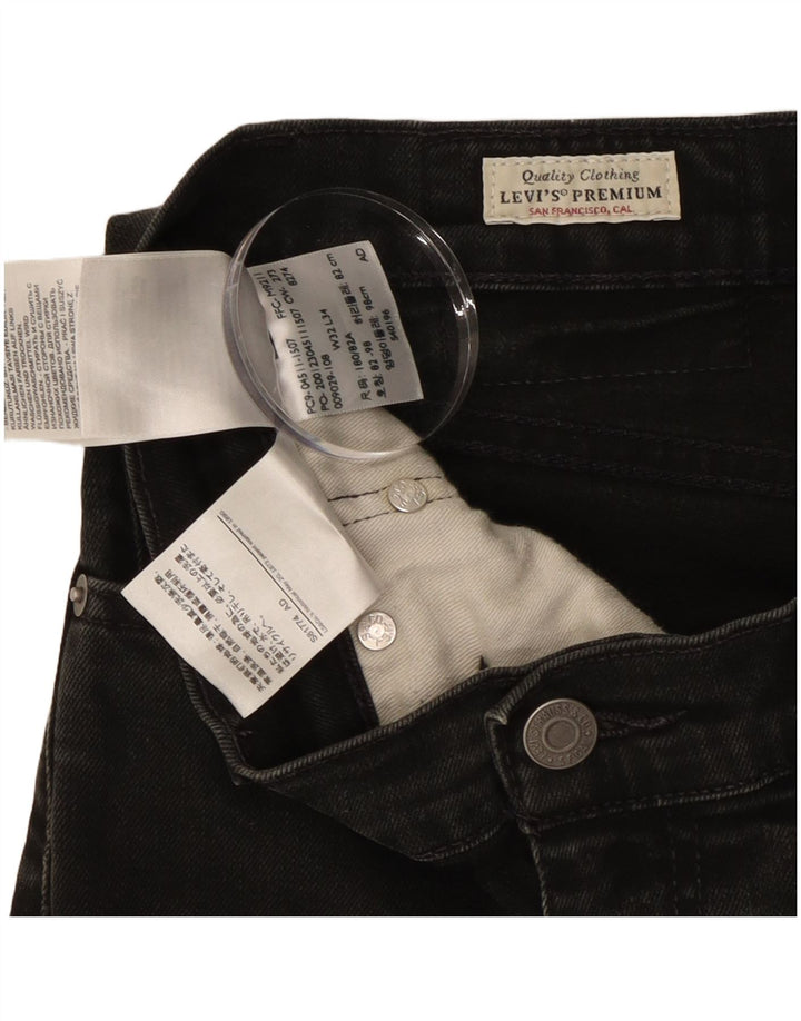 Levi's Mens 512 Slim Tapered Jeans W32 L34 Black Cotton