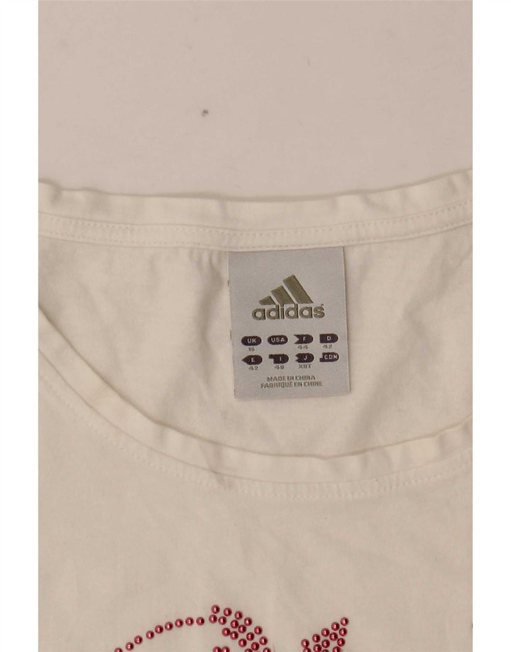 Adidas Womens Graphic T-Shirt Top UK 16 Large White